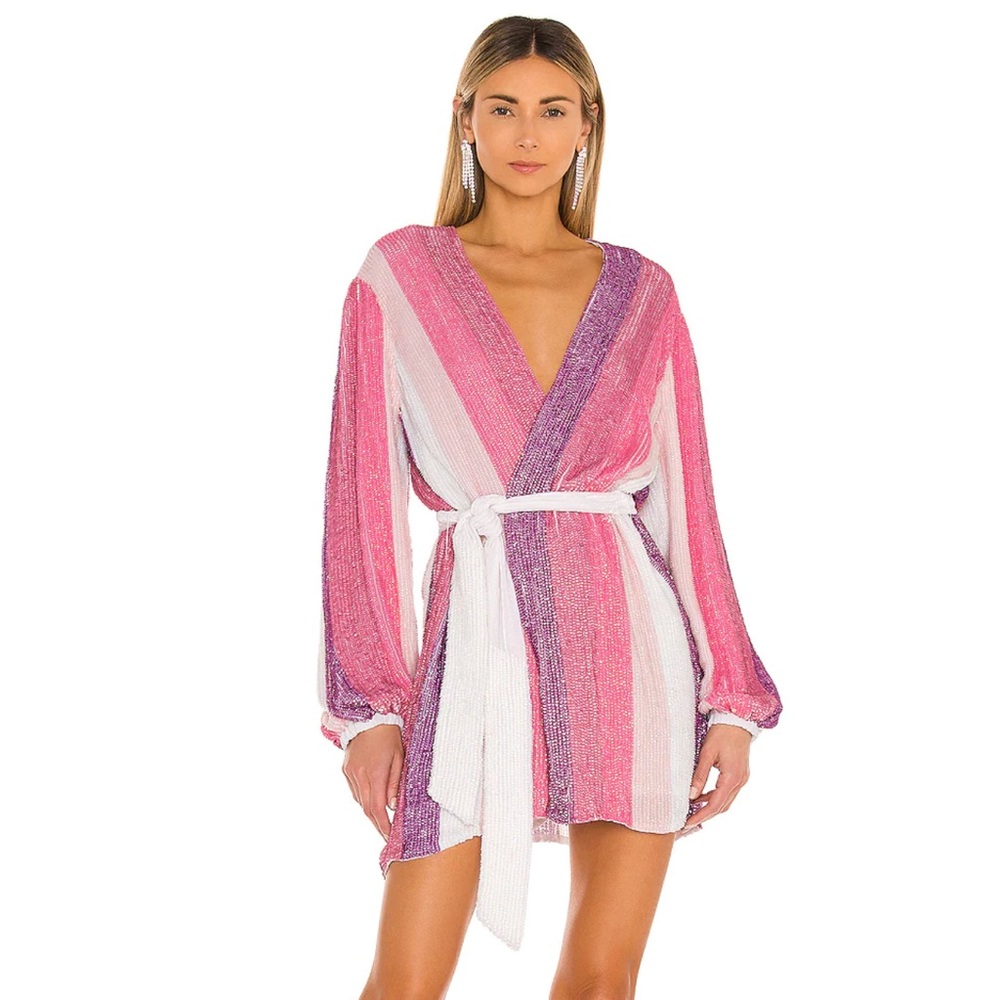 retrofete Gabrielle Dress in Multi Pink Stripe - Picture 2 of 14